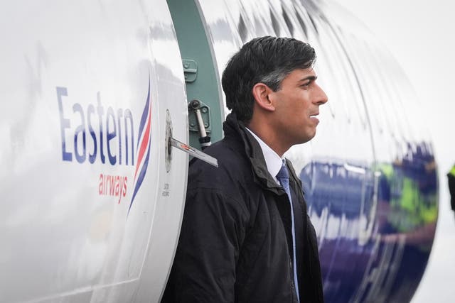 <p>Prime Minister Rishi Sunak arrives at Birmingham airport</p>