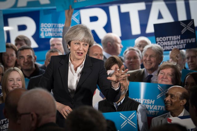 <p>Theresa May’s 2017 election campaign was derailed by arguments over social care reform (Stefan Rousseau/PA)</p>
