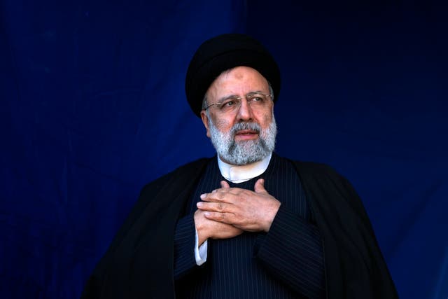 <p>A helicopter carrying Ebrahim Raisi crashed on Sunday as it was crossing mountain terrain in heavy fog, leaving the Iranian President’s life at risk</p>