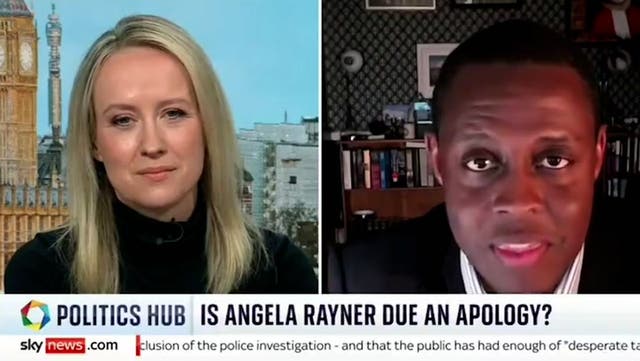 <p>Tory MP’s blunt response when asked to apologise to Angela Rayner over council house investigation.</p>