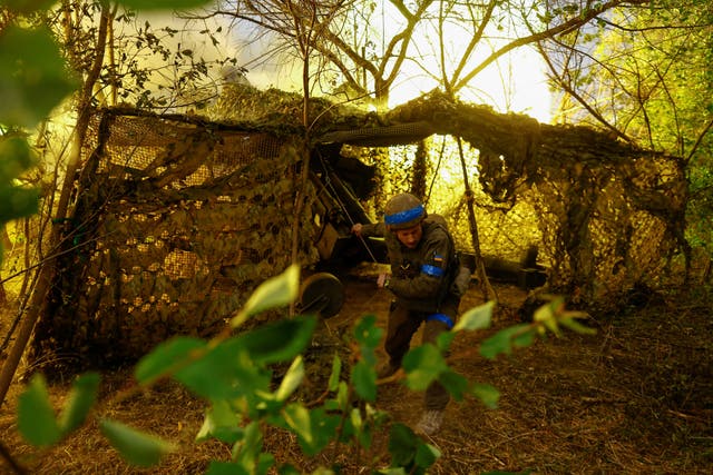 <p>Ukrainian troops fire towards Russian positions around Kharkiv. Officials in Sumy believe they too will face a Russian assault</p>