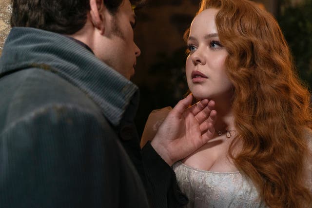 <p>Colin Bridgerton (Luke Newton) and Penelope Featherington (Nicola Coughlan) are the central romance in ‘Bridgerton’ season three </p>